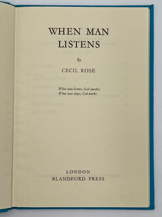 When Man Listens by Cecil Rose - 1956 - ODJ Rex Jarret