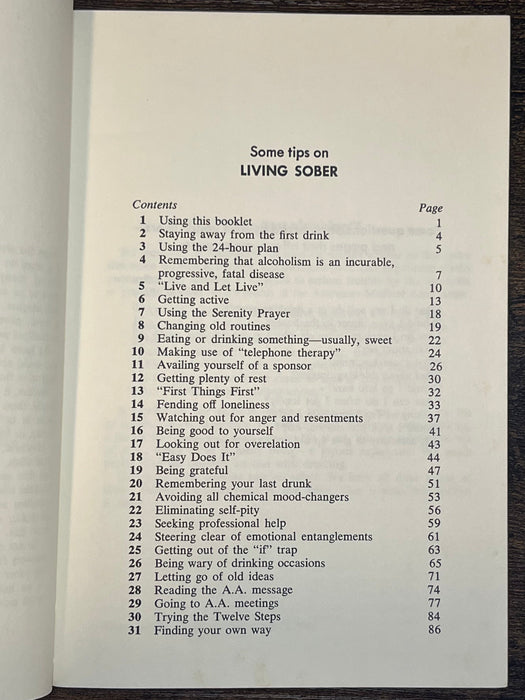 Living Sober - First Printing from 1975 David Shaw