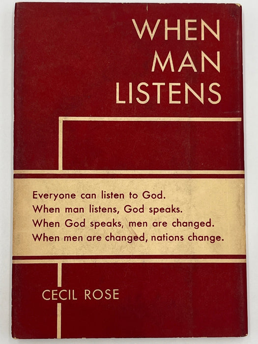 When Man Listens by Cecil Rose - 4th Printing - 1939 Recovery Collectibles